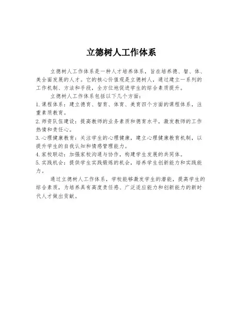 立德树人工作体系