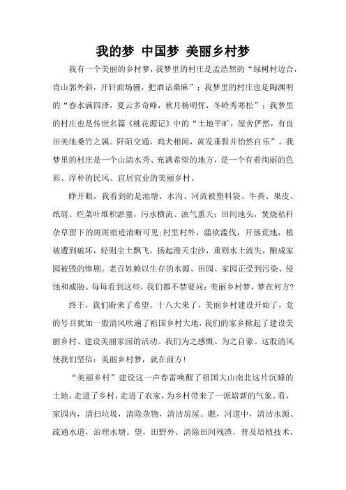 我的梦 中国梦 美丽乡村梦(完整版)
