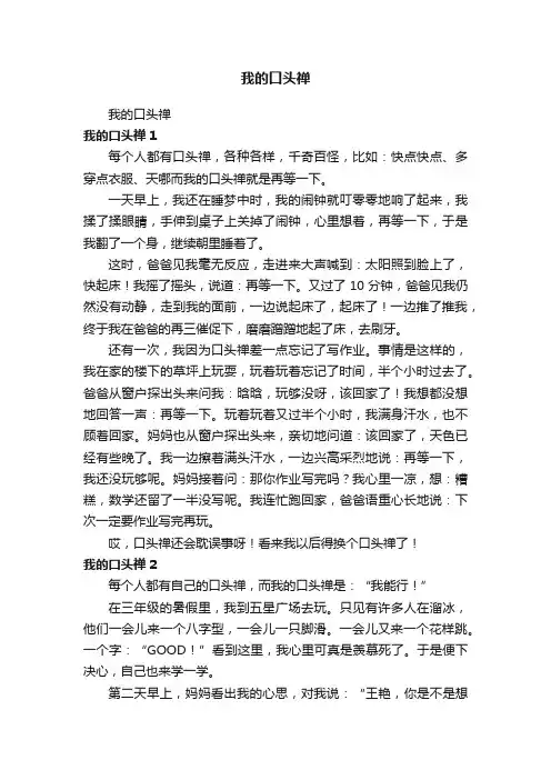我的口头禅