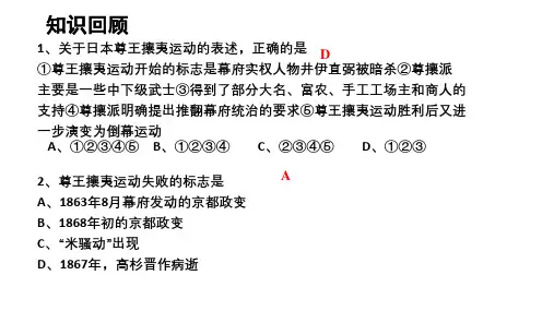 人教版历史选修一 8.3：明治维新(共26张PPT)