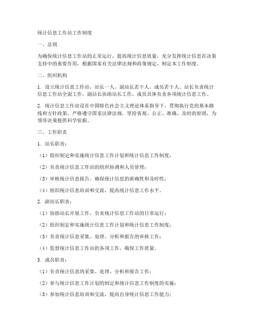 统计信息工作站工作制度