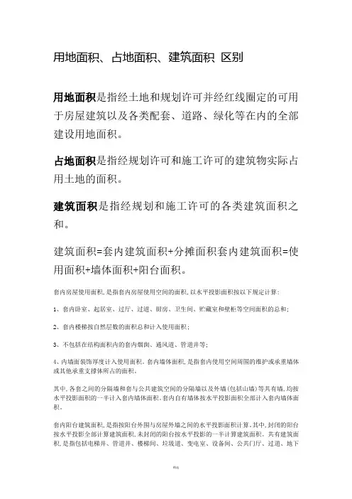 用地面积、占地面积、建筑面积_区别