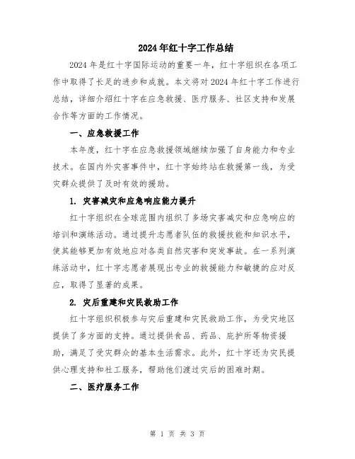 2024年红十字工作总结