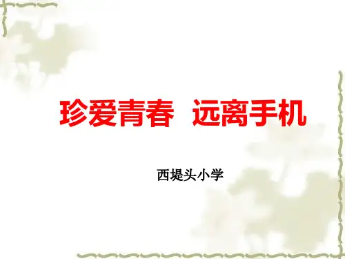 珍爱青春远离手机主题班会PPT课件