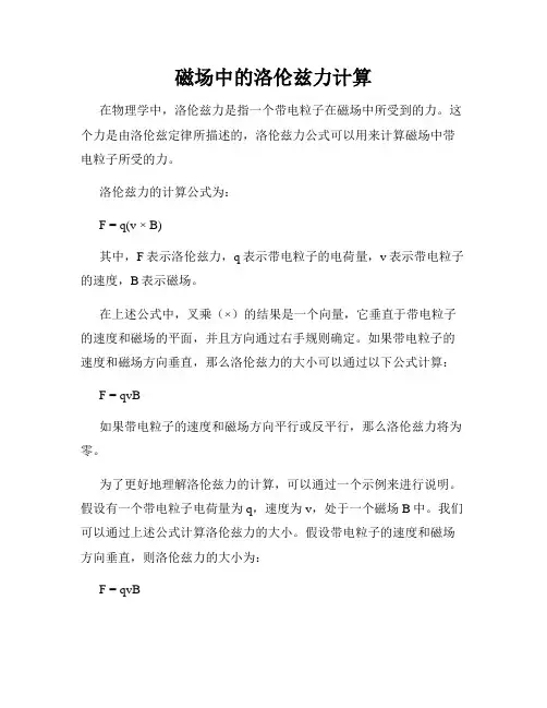 磁场中的洛伦兹力计算