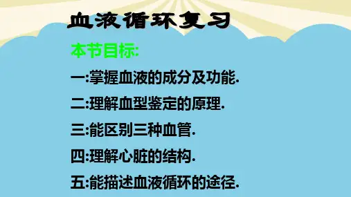 生物学七下生物血液循环学习课件.最全PPT