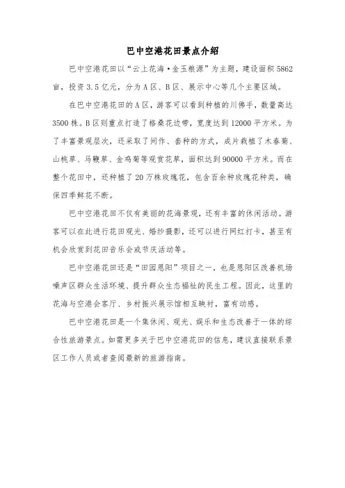 巴中空港花田景点介绍