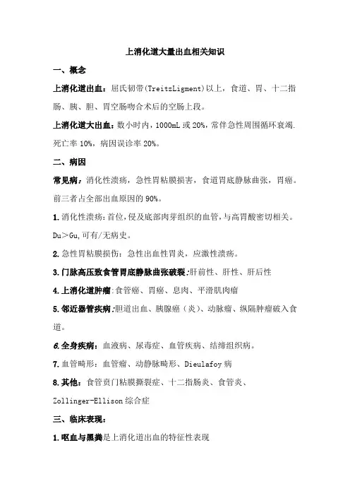 上消化道大量出血相关知识