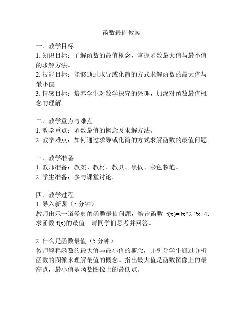 函数最值教案