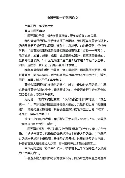 中国死海一游优秀作文