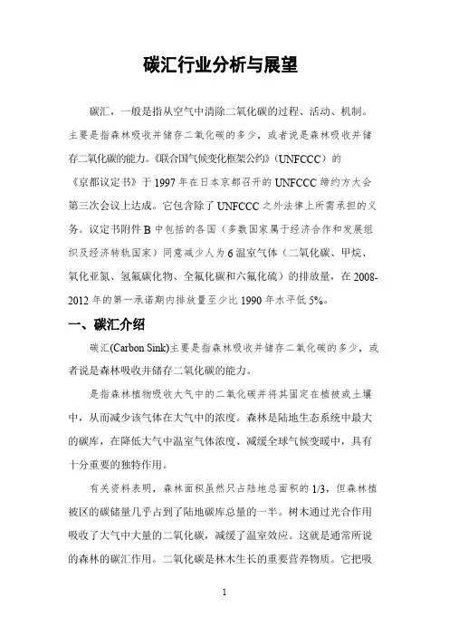 碳汇行业分析与展望