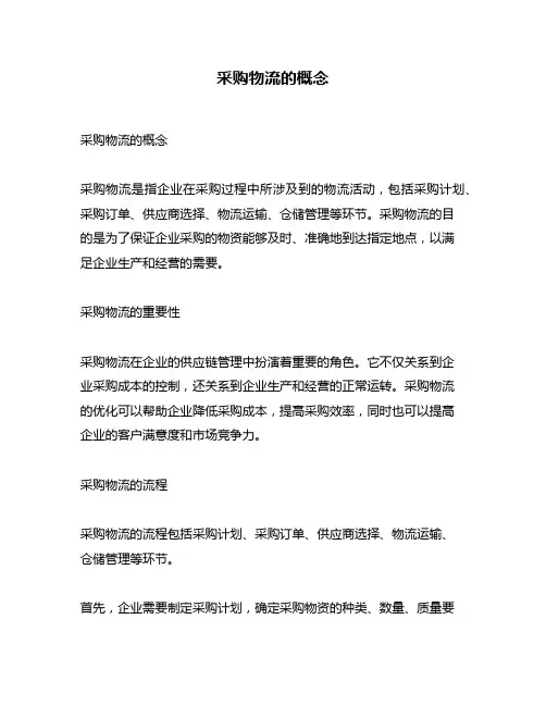 采购物流的概念