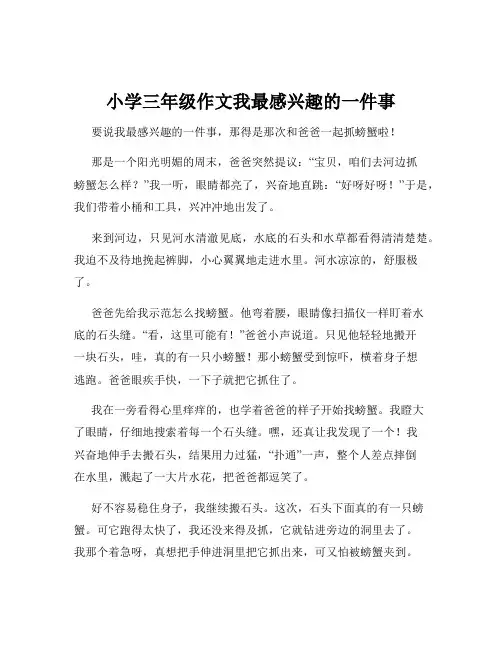 小学三年级作文我最感兴趣的一件事