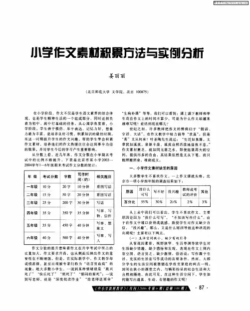 小学作文素材积累方法与实例分析