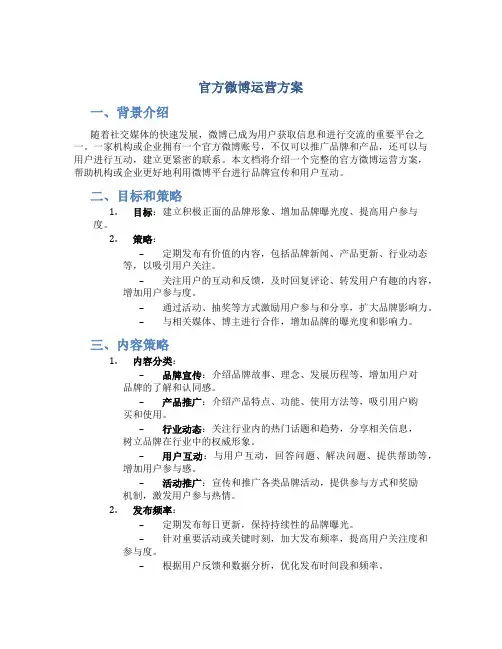 官方微博运营方案