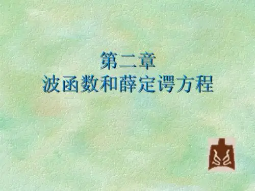 量子力学 第二章 波函数和薛定谔方程