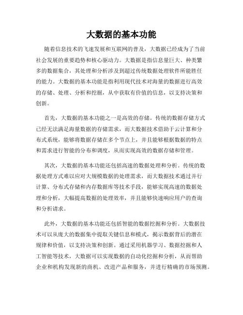 大数据的基本功能