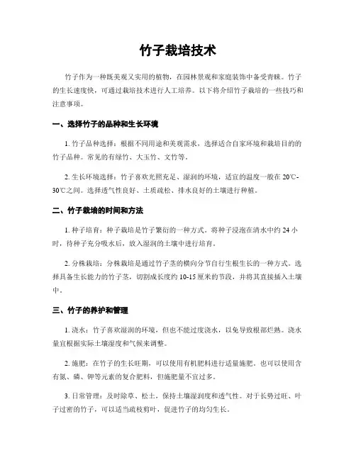 竹子栽培技术