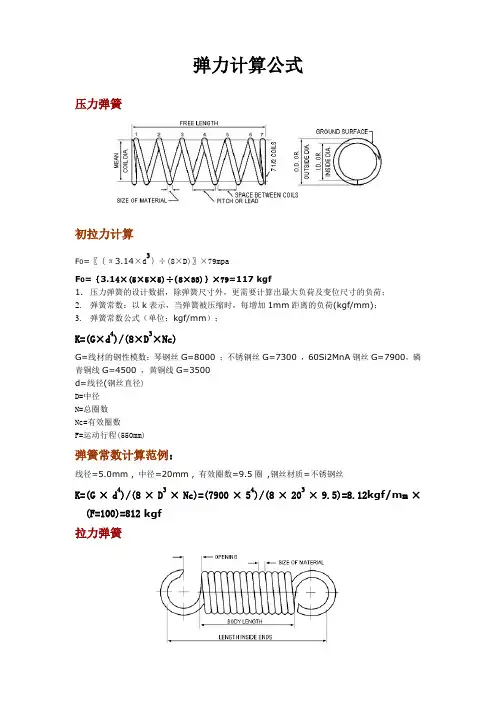 弹簧弹力计算公式