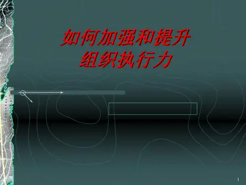 如何加强和提升组织执行力PPT演示模板