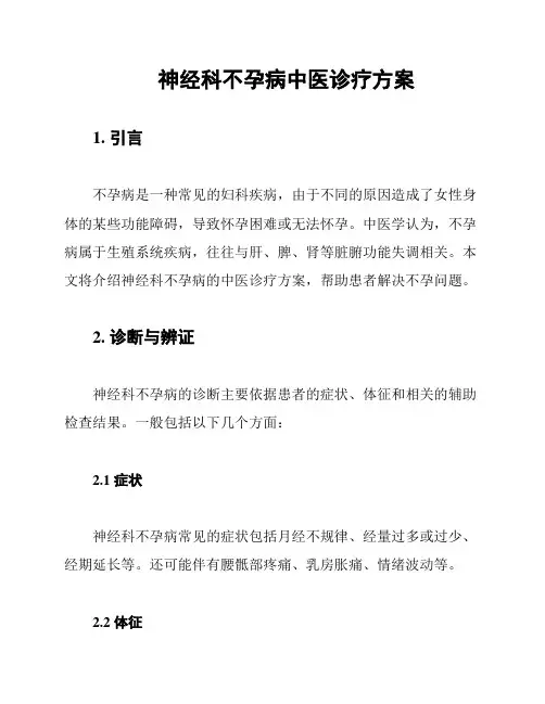 神经科不孕病中医诊疗方案