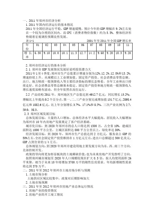 郑州房地产市场运行分析