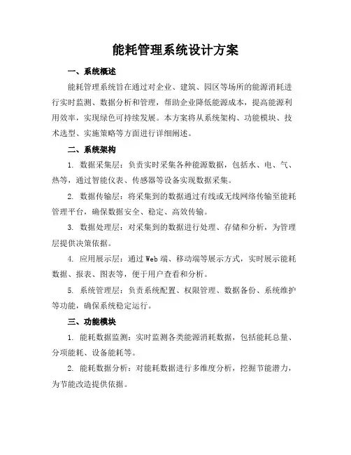 能耗管理系统设计方案
