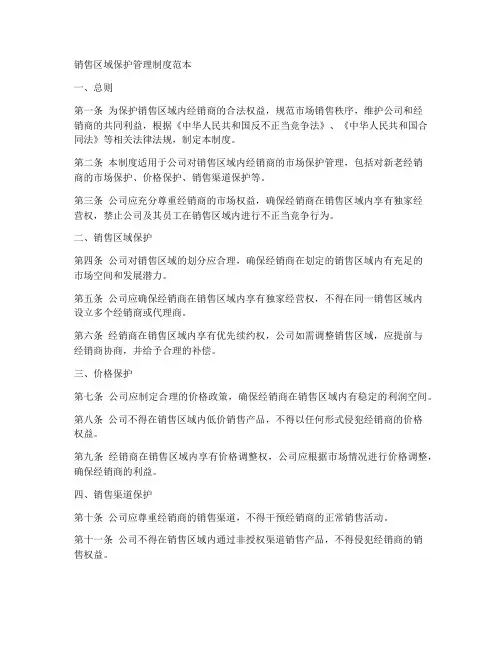 销售区域保护管理制度范本