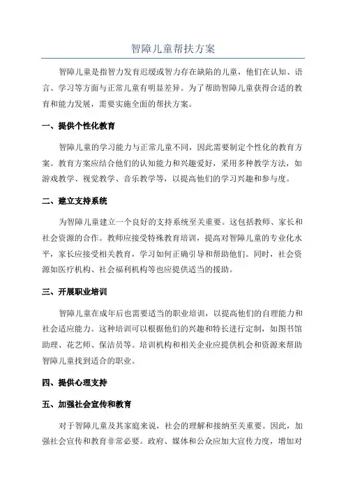 智障儿童帮扶方案