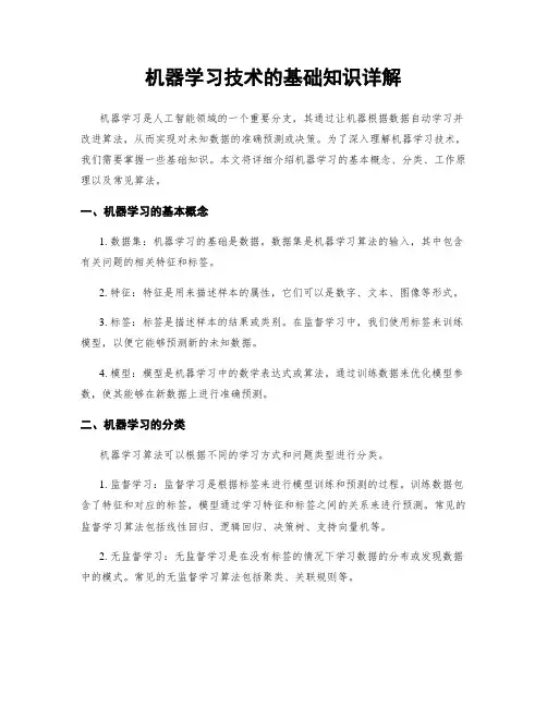 机器学习技术的基础知识详解