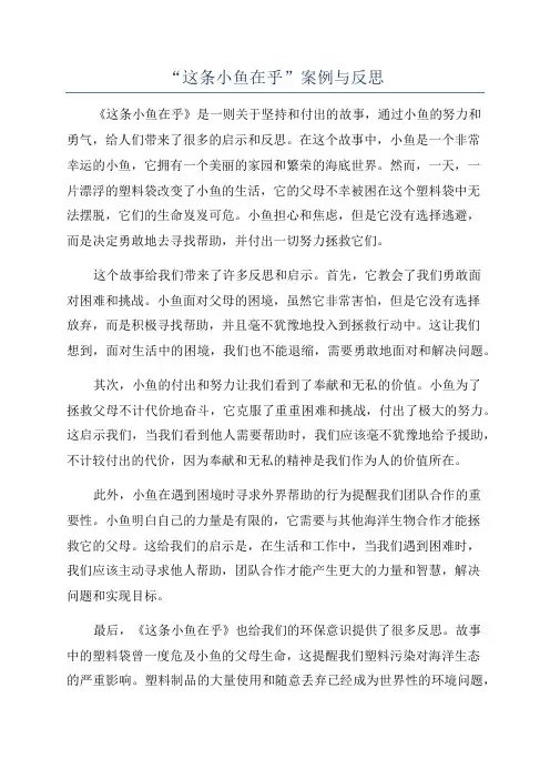 “这条小鱼在乎”案例与反思