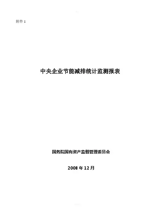 中央企业节能减排统计监测报表各项指标解释说明