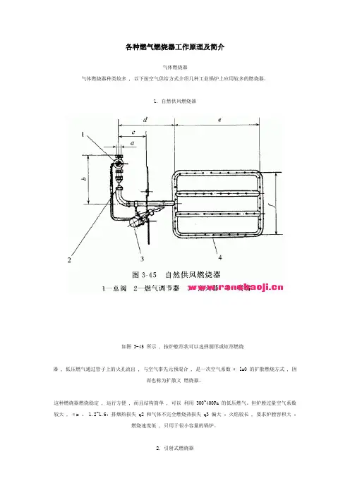 各种燃气燃烧器工作原理及简介