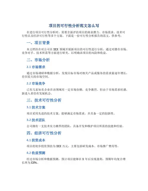 项目的可行性分析范文怎么写