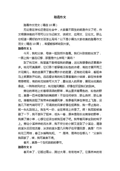 踏青作文范文（精选10篇）
