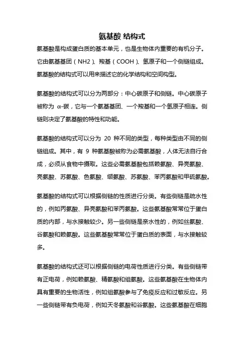 氨基酸 结构式