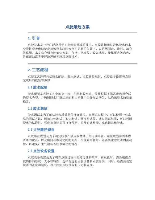 点胶策划方案