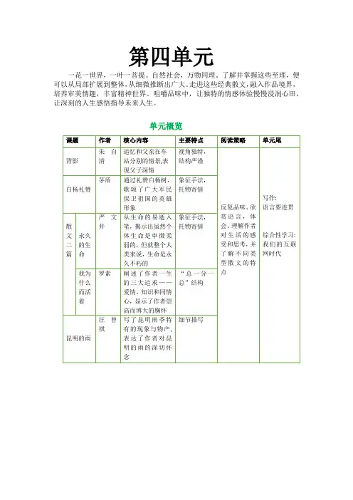 第四单元 第十四课 背影-【教材解读】2022-2023学年人教部编版语文八年级上册