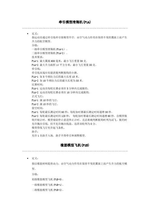 航模比赛机型