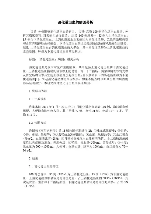 消化道出血的病因分析