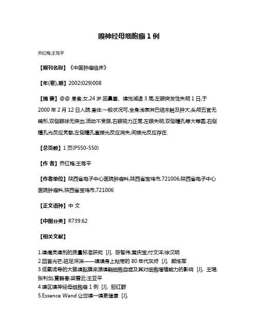 嗅神经母细胞瘤1例