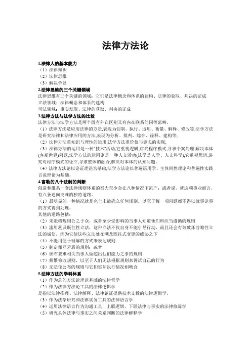 法律方法论重点