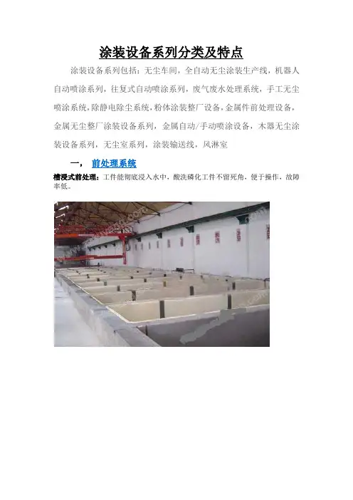 涂装设备系列分类及特点