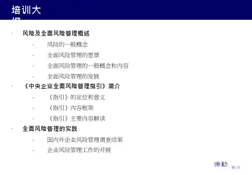 德勤企业全面风险管理专项培训ppt47页