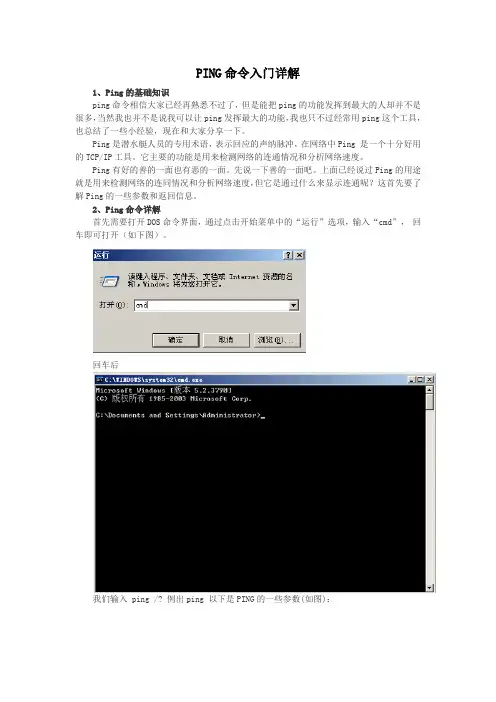 PING命令入门详解