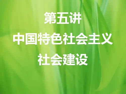 第五讲中国特色社会主义社会建设课件