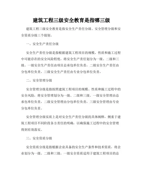 建筑工程三级安全教育是指哪三级