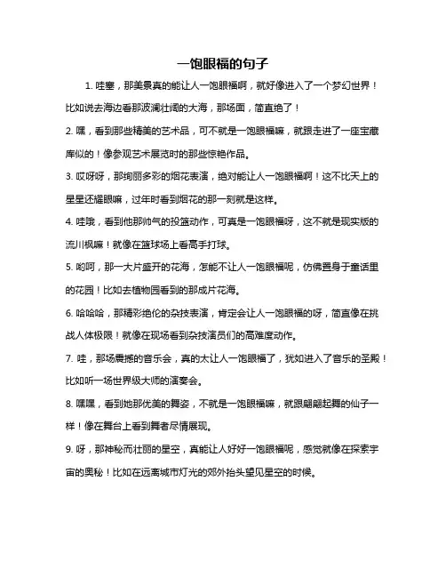一饱眼福的句子