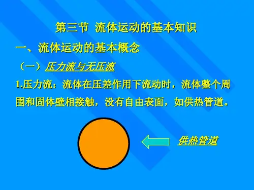 流体力学基本知识-流体运动的基本知识