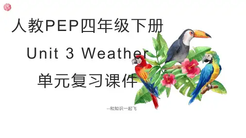 人教PEP四年级下册英语Unit3Weather单元复习课件